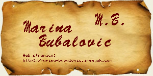 Marina Bubalović vizit kartica